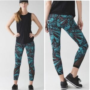 Lululemon Inspire Tight II Mesh Palm Lace Tofino Leggings size 8